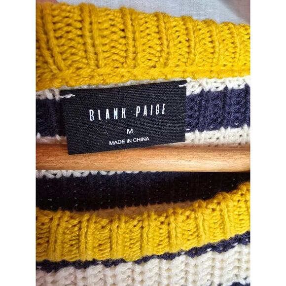 BLANK PAIGE MULTI COLORED STRIPED KNIT SWEATER WOMENS MEDIUM EXCELLENT - Picture 3 of 4